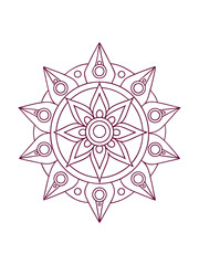 Mandala with Celestial Elements – Intricate Adult Coloring Page on White Background