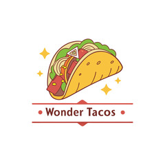 Vector Illustration Of Wonder Delicious Tacos