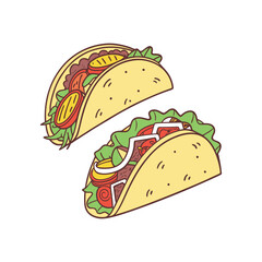 Vector Illustration Of Wonder Delicious Tacos