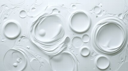 Abstract White 3D Texture  Swirls  Circles  and Bubbles