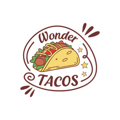 Vector Illustration Of Wonder Delicious Tacos