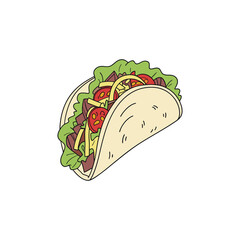Vector Illustration Of Wonder Delicious Tacos