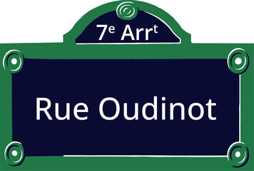 7e Arrt, Elegant Parisian Street Sign