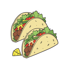 Vector Illustration Of Wonder Delicious Tacos