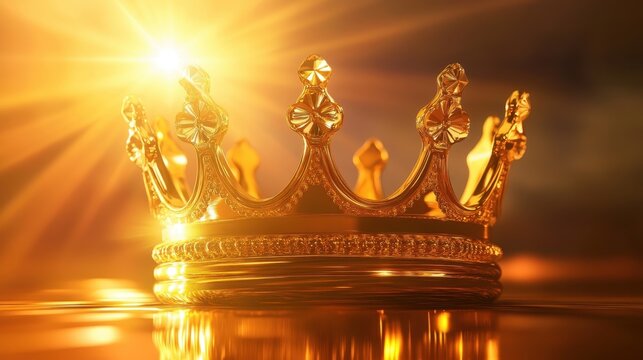 A golden crown, a symbol of growth and success, rested atop a podium, radiating warmth and prosperity.