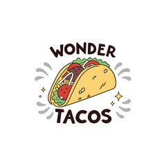 Vector Illustration Of Wonder Delicious Tacos