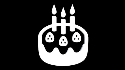 birthday cake vector black background