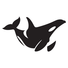 Hypnotic Orca silhouette, an artistic ocean icon - Orca illustration - Minimalist Orca vector - Fish silhouette
