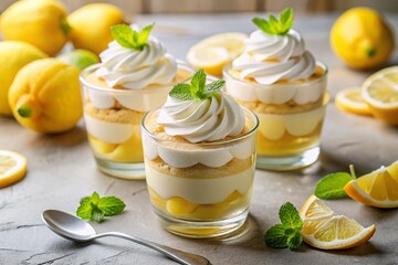 Creamy Lemon Trifle in Coupe Glasses: Pound Cake, Lemon Curd & Meringue Dessert