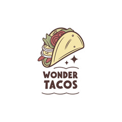 Vector Illustration Of Wonder Delicious Tacos