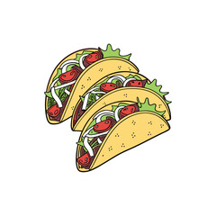 Vector Illustration Of Wonder Delicious Tacos