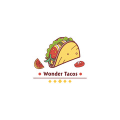 Vector Illustration Of Wonder Delicious Tacos