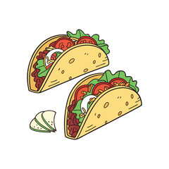 Vector Illustration Of Wonder Delicious Tacos