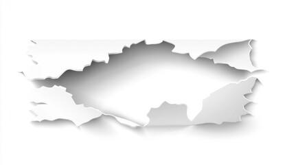 Obraz premium Torn Paper Effect on White Background with Soft Shadows and Curves