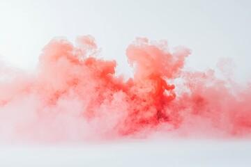 Obraz premium Abstract red smoke on white background.