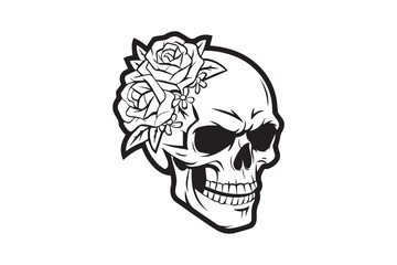 Fototapeta premium Floral Skull with Roses vector