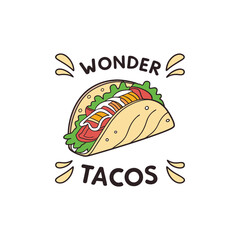 Vector Illustration Of Wonder Delicious Tacos