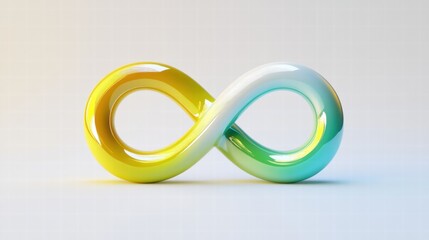 Colorful Infinity Symbol  Abstract 3D Render  Loop  Endless  Cycle