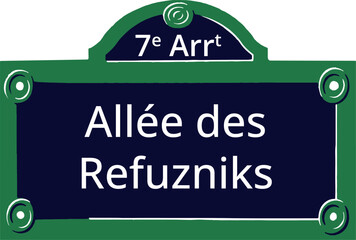 7e Arrt, Elegant Parisian Street Sign