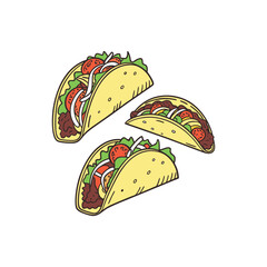 Vector Illustration Of Wonder Delicious Tacos