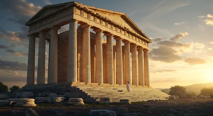 Fototapeta premium Majestic Ancient Temple Architecture: A Journey Through Time 