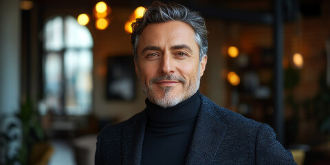 Fototapeta premium Portrait of an adult middle-aged man, concept