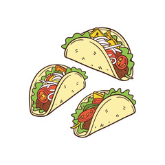 Vector Illustration Of Wonder Delicious Tacos