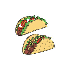 Vector Illustration Of Wonder Delicious Tacos