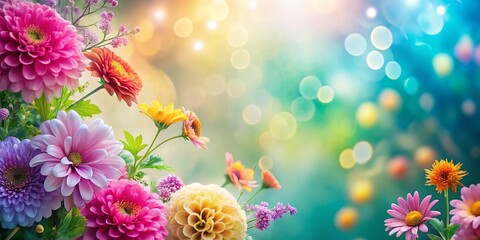 Obraz premium Cute Floral Background with Blank Space for Text: Perfect for Spring Announcements, Greeting Cards, or Blog Posts.