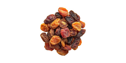 Obraz premium Dried raisins cluster in various shades isolated on transparent background