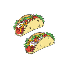 Vector Illustration Of Wonder Delicious Tacos