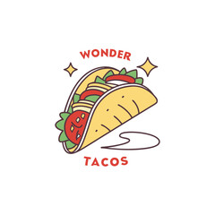 Vector Illustration Of Wonder Delicious Tacos