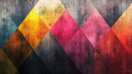 Obraz premium Colorful Diamonds Of Varying Hues Over Wooden Textured Background