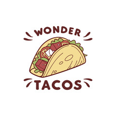 Vector Illustration Of Wonder Delicious Tacos