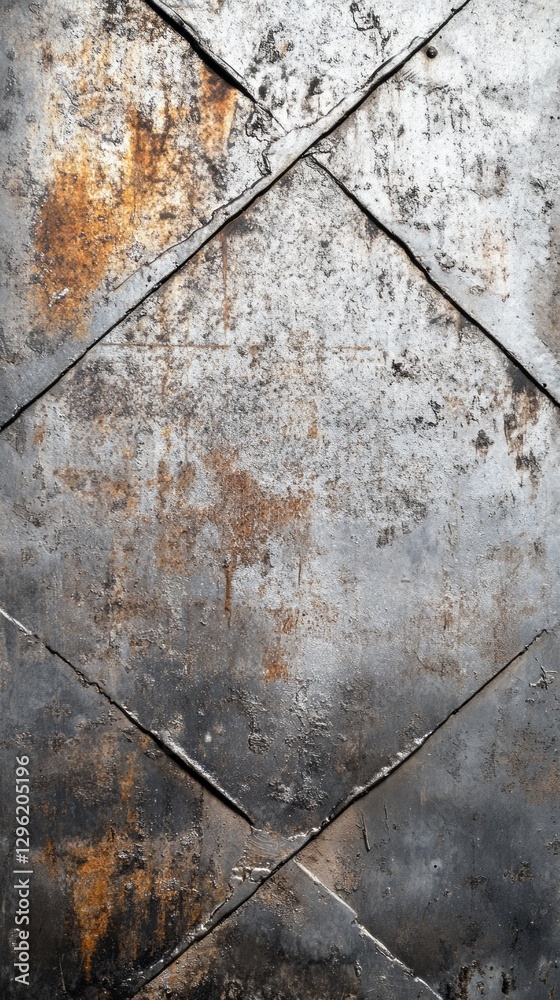 Poster a weathered metal surface exhibits beautiful rust patterns and crosshatch designs, highlighting the 