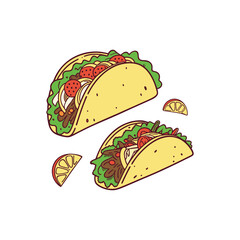 Vector Illustration Of Wonder Delicious Tacos