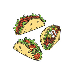Vector Illustration Of Wonder Delicious Tacos