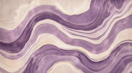 Obraz premium Abstract artwork featuring layered shades of purple and cream