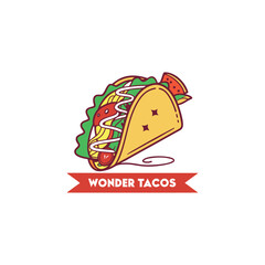 Vector Illustration Of Wonder Delicious Tacos