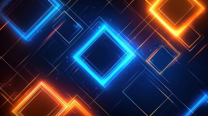 Abstract glowing squares design background