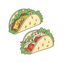 Vector Illustration Of Wonder Delicious Tacos