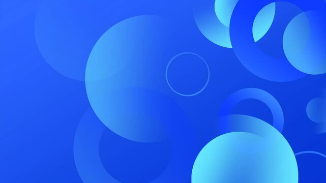 a modern seamless circular geometric figures pattern, overlapping blue circular shape video motion background loop 4k.
