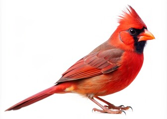 Obraz premium Vibrant Cardinal Bird Isolated on White Background