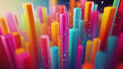 Obraz premium A vibrant 3D graph, showcasing the exponential success and financial gains achieved by the 3D growth business. The upward trajectory of the graph, adorned with sleek, modern design elements, visually