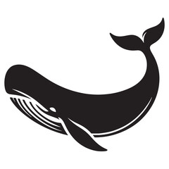 Timeless Sperm Whale silhouette, a symbol of oceanic power - Sperm Whale illustration - Minimalist Sperm Whale vector - Fish silhouette
