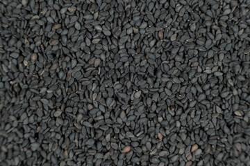 Black Sesame Seed Background Top View