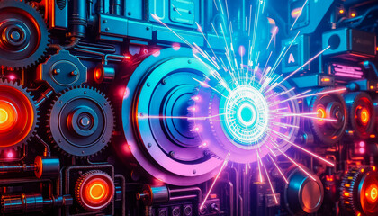 Hi-tech mechanical system with rotating gears