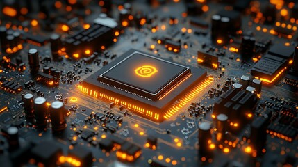 Abstract circuit structure in computer technology – modern digital network and business background with futuristic tech design