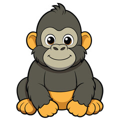 cartoon-cute-baby-gorilla-sitting.eps