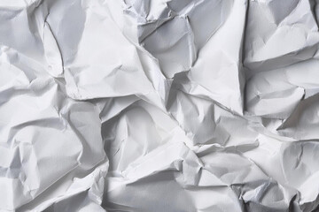 Obraz premium Crumpled paper texture background. Royalty high-quality free best stock of White wrinkly backdrop paper backgrounds, white fabric crushed textured crumpled, wrinkled sheet, copy space for text design